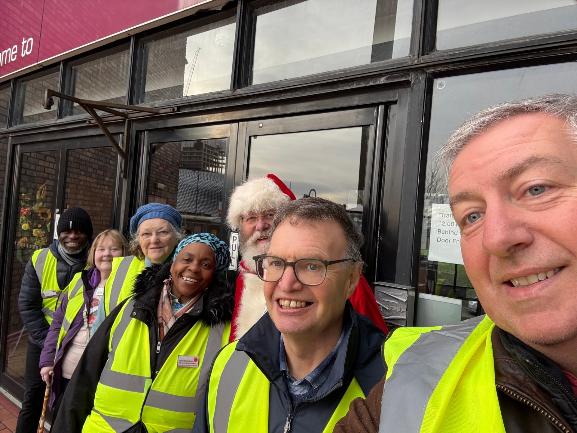 Market chaplains out with Santa in the city