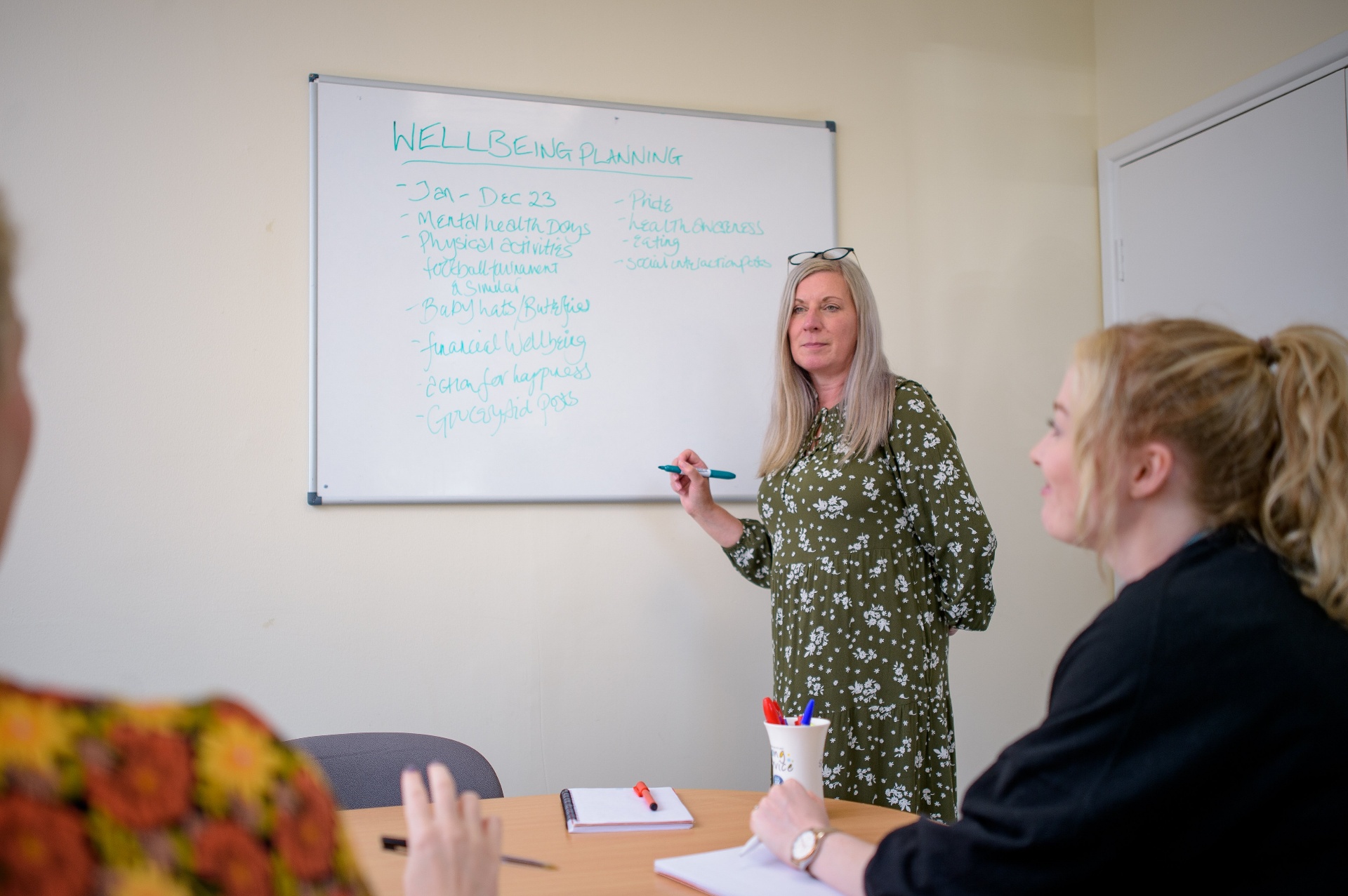 A workplace wellbeing session in progress