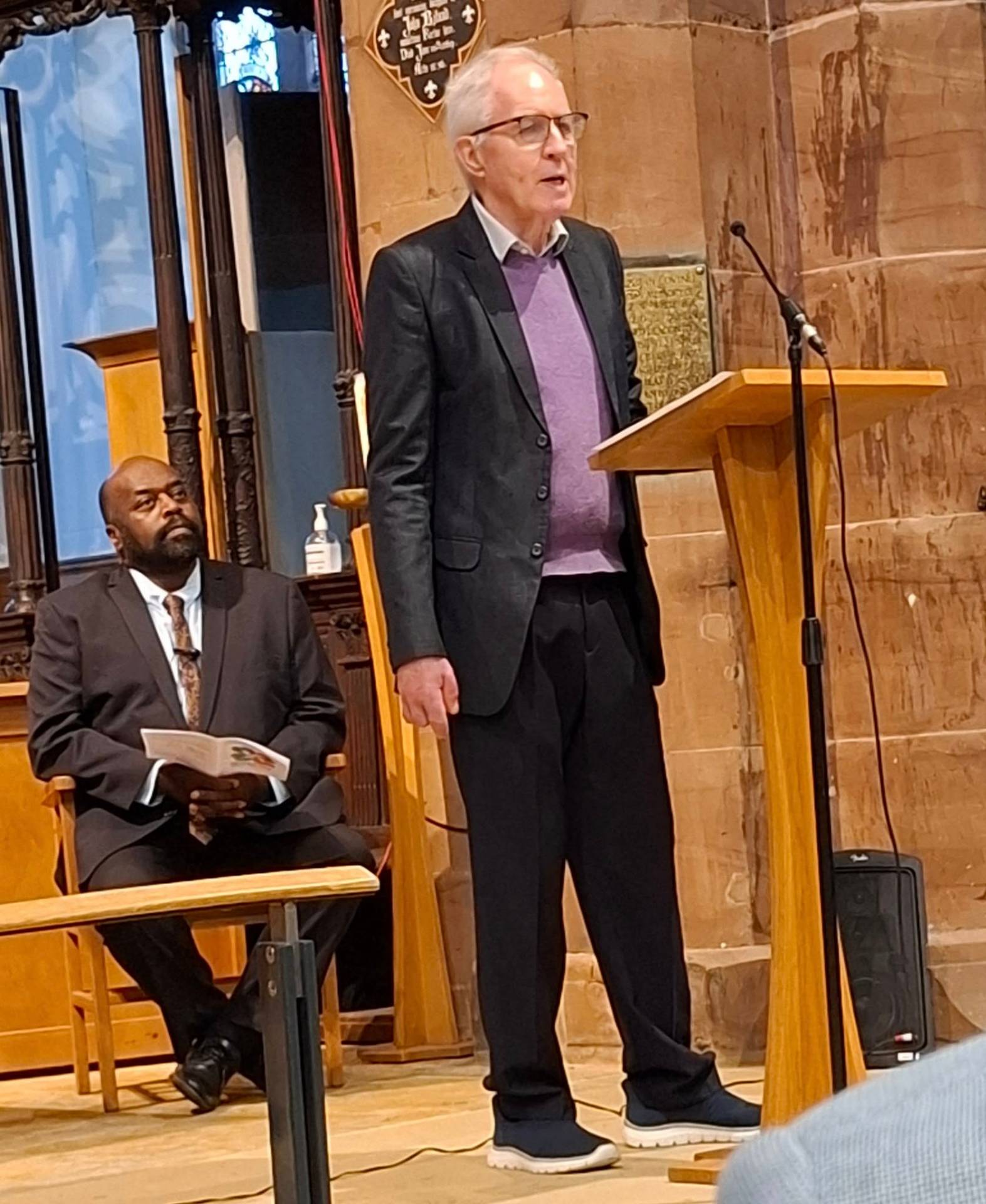 Speaker addressing the commissioning service